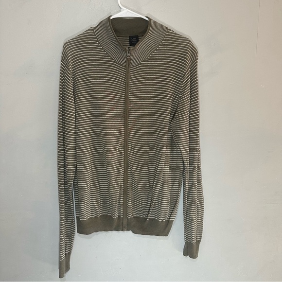 Saks 5th Ave Olive Green Full Zip Knit Linen Lightweight Jacket - Picture 8 of 8